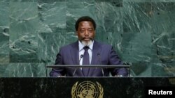 Rais Joseph Kabila wa Jamhuri ya Kidemokrasia ya Kongo. Nyumba yake ya kijijini ilichomwa na watu wasiojulikana siku ya Jumatatu.