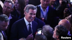 2024年8月20日，加利福尼亞州州長紐森在芝加哥出席民主黨全國代表大會的第2天。(路透社照片)