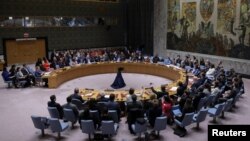 Los miembros del Consejo de Seguridad de las Naciones Unidas votan una resolución sobre Gaza que exige un alto el fuego inmediato durante el mes de Ramadán que conduzca a un alto el fuego permanente y sostenible este 25 marzo 25 de 2024.