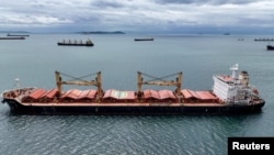 სატვირთო გემი "ამფიტრიტი", რომელიც შავ ზღვაზე მარცვლეულის ექსპორტზე მიღწეულ შეთანხმებაში მონაწილეობს, რუსეთისგან ბოსფორის სრუტეში გასვლის ნებართვას ელის. სტამბოლი, თურქეთი. 10 მაისი, 2023 წ.