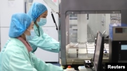 位於雲南昆明的中國華大基因集團實驗室的科技人員在工作。（路透社2018年12月26日）