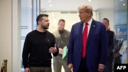 Nga takimi i 27 shtatorit 2024 i mbajtur në Nju Jork ndërmjet Presidentit të zgjedhur Donald Trump dhe Presidentit ukrainas Volodymyr Zelensky