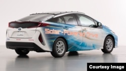 Toyota Motor Corporation is currently using a Prius PHV demonstration model equipped with a solar battery panel to test the technology for future development activities. (Toyota Motor Corporation)