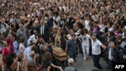 Funérailles de Marielle Franco , conseillère municipale assassinée à Rio de Janeiro, le 15 mars 2018