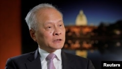 時任中國駐美國大使崔天凱在華盛頓接受路透社的採訪。（資料照片：2018年11月6日）