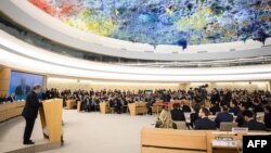 BMT Bosh kotibi Antonio Guterrish Jenevadagi anjumanda nutq so'zlamoqda, 2019-yil, 25-fevral.