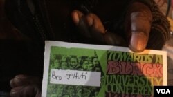 Some Howard University alumni who participated in the historic sit-ins of 1968 returned to campus to support current protests (E. Sarai/VOA News)