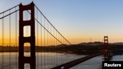 The Golden Gate Bridge during sunrise seen from Marin Headlands viewpoint in Marin County, California, U.S. October 5, 2024. REUTERS/Manuel Orbegozo