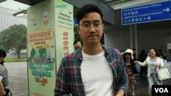 香港市民陳先生認為《基本法》23條立法是恐嚇言論自由。(美國之音特約記者 湯惠芸拍攝 )