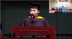 Ibu Armaya Doremi, Umi Kalsum, turut menyimak pidato puterinya secara virtual dari Indonesia (dok: ZOOM/Armaya Doremi)