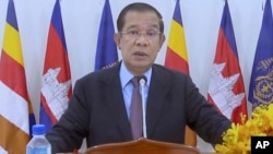 រូបឯកសារ៖ រូបថតដកស្រង់ពីវីដេអូបង្ហាញលោកនាយករដ្ឋមន្ត្រី ហ៊ុន សែន ថ្លែងនៅក្នុងកិច្ចប្រជុំមហាសន្និបាតអង្គការសហប្រជាជាតិ កាលពីថ្ងៃទី ២៥ ខែកញ្ញា ឆ្នាំ ២០២១។ 