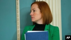 La porte-parole du département d'État, Jen Psaki, participe à une réunion à Washington, le 27 février 2015.