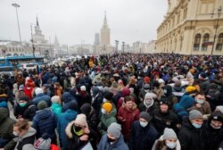 Manifestación en apoyo de Alexei Navalny en Moscú, el 31 de enero de 2021. [Reuters]