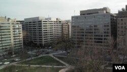 游说和咨询公司云集的华盛顿K街及附近的写字楼群（资料照）