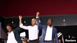 Former U.S. president Barack Obama attends a campaign rally for Senator Raphael Warnock, in Atlanta