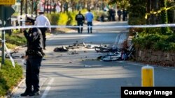 Baiskeli zilizogongwa wakati wa shambulizi la New York siku ya Jumanne Oktoba 30. 