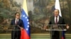 El ministro de Relaciones Exteriores de Rusia, Sergey Lavrov, a la derecha, y el ministro de Relaciones Exteriores de Venezuela, Félix Plasencia, hablan durante una conferencia de prensa después de sus conversaciones en Moscú. Noviembre 8, 2021. Foto: ool Photo via AP. 