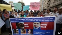 حامیان جامعه مدنی پاکستان روز دوشنبه در حمایت از جامعه مسیحیان، در کراچی تظاهرات کردند.