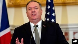 ARCHIVO - El secretario de Estado de EE.UU., Mike Pompeo habla en Washington, el 16 de septiembre de 2020.