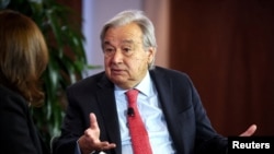 Sekjen PBB Antonio Guterres dalam wawancara dengan Reuters di New York (8/11).