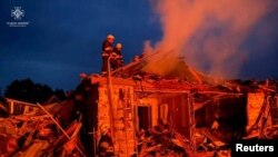 Aftermath of a Russian missile attack in Zhytomyr region