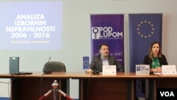 Danijel Stjepanović i Jelena Tanasković Mićanović predstavili analizu Koalicije pod lupom o izbornim nepravilnostima u periodu o 2006. - 2016.