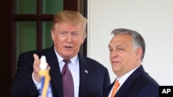 Američki predsjednik Donald Trump dočekuje mađarskog premijera Viktora Orbana u Bijeloj kući u Washingtonu, 13. svibnja 2019.