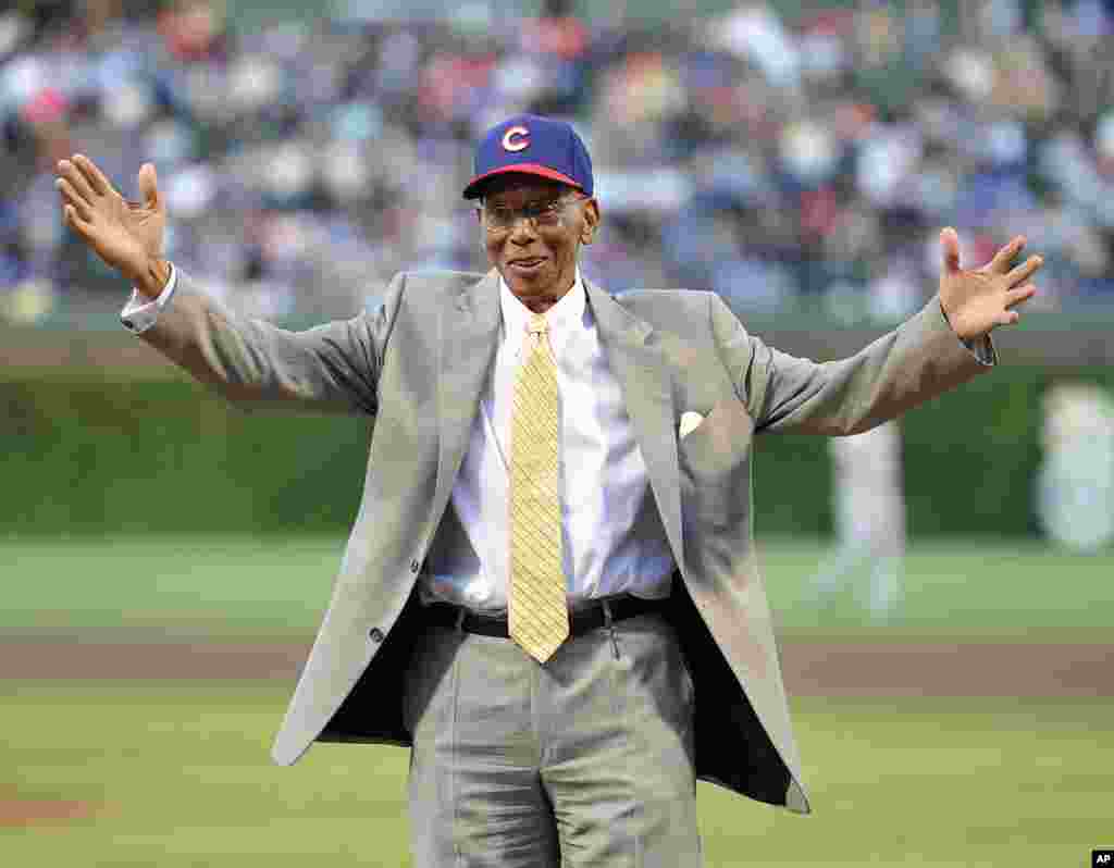 Former Chicago Cubs first baseman Ernie Banks, pictured in 2013.&nbsp;