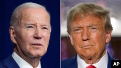 Rais Joe Biden (kushoto) na Rais wa zamani Donald Trump