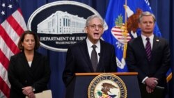 کنفرانس خبری مریک گارلند دادستان کل آمریکا، لیزا موناکو معاون دادستان کل، و کریستوفر ری رئیس اف‌بی‌آی، درباره دستگیری و طرح اتهام علیه سه نفر در ارتباط با توطئه ترور مسیح علی‌نژاد (جمعه ۷ بهمن ۱۴۰۱)