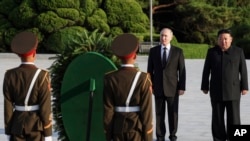 Վլադիմիր Պուտինն ու Կիմ Չեն Ընը Փհենյանում։ Հունիսի 19, 2024թ․։