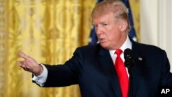 Le président Donald Trump à la Maison Blanche, le 28 août 2017.