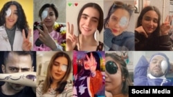 شماری از قربانیان شلیک مستقیم به چشم توسط مأموران جمهوری اسلامی.