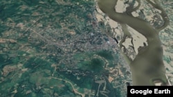 ဂြိုဟ်တုက မြင်ရသည့် စစ်ကိုင်းတိုင်း ကသာမြို့နဲ့ အနီးတဝိုက်မြေပုံ