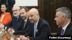 Izvestilac EP za Srbiju Vladimir Bilčik i član Odbora EP za stabilzaciju i pridruživanje Matijaž Nemec sa predsednikom Srbije