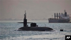 Salah satu kapal selam milik Angkatan Laut AS yang dapat membawa 154 rudal Tomahawk. (Foto: US via AP)