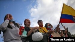 Continúan las manifestaciones exigiendo acción del gobierno, en Bogotá el 26 de mayo del 2021. 