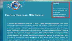 ROV Solutions-ის ვებ გვერდი, რომელიც სავარაუდოდ, ფიქტიული კომპანიაა