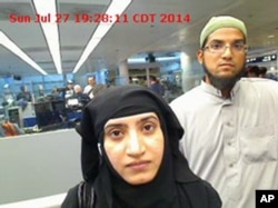 Tashfeen Malik, left, and Syed Farook shot and killed 14 people at a holiday party in San Bernardino.