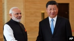 印度總理莫迪與中國國家主席習近平在武漢（資料圖片）