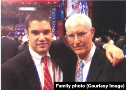 Gary Lavine, right, with his son, Drew, at 2012 Republican Convention.