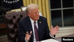 U.S. President Donald Trump at the Oval Office in Washington