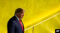 U.S. President Donald Trump arrives to address the 74th session of the United Nations General Assembly at U.N. headquarters, Sept. 24, 2019. 
