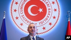 Turkish Foreign Minister Mevlut Cavusoglu says, Aug. 8, 2019, that Ankara will not allow plans for the establishment of the so-called safe zone to be stalled or delayed. 