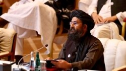 Tinchlik muzokaralarida Tolibon delegatsiyasi rahbari Mulla Abdul G'ani Birodar. Doxa, Qatar, 12-sentabr, 2020.