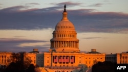 準備舉行美國當選總統特朗普就職典禮的國會大樓。 (2025年1月18日)