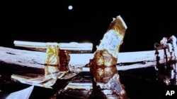 Private lunar lander Blue Ghost after touching down on the moon with a special delivery for NASA Sunday, March 2, 2025. (NASA/Firefly Aerospace via AP)