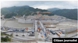 Hydropower Dam on the Mekong River in Xayaburi Province, Laos