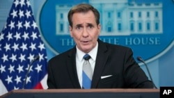 Радник з комунікацій у сфері нацбезпеки Білого дому Джон Кірбі під час брифінгу у Вашингтоні, 28 травня 2024 року. Фото AP