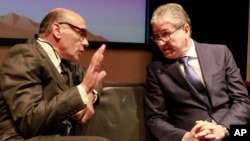 Morocco has eased its restrictive abortion laws. Among advocates for the change is Dr. Chafik Chraibi, left, shown with Health Minister Houssaine Louardi, in Rabat, March 16, 2015.